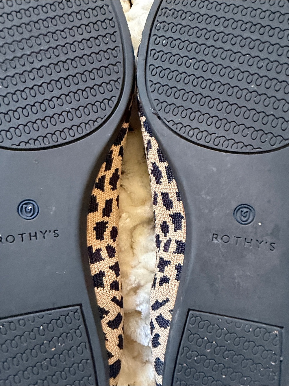Rothy’s The Point Big Cat Leopard Flats Blue Trim Size 11.5 - Picture 3 of 5